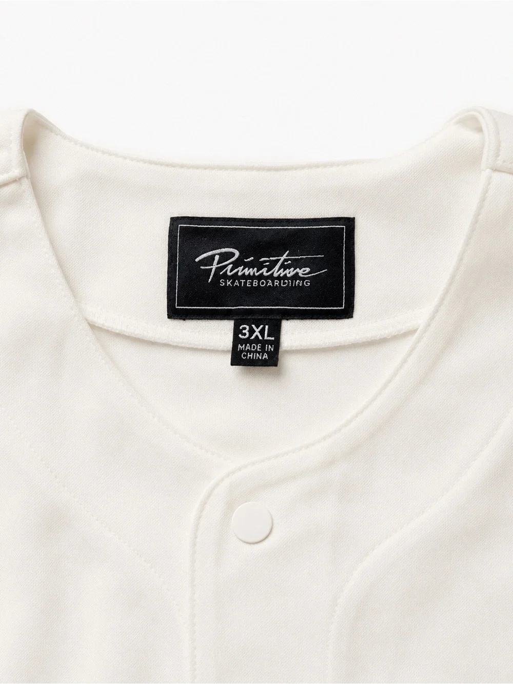 Primitive Skateboarding White Button-Front Baseball Jersey 3XL